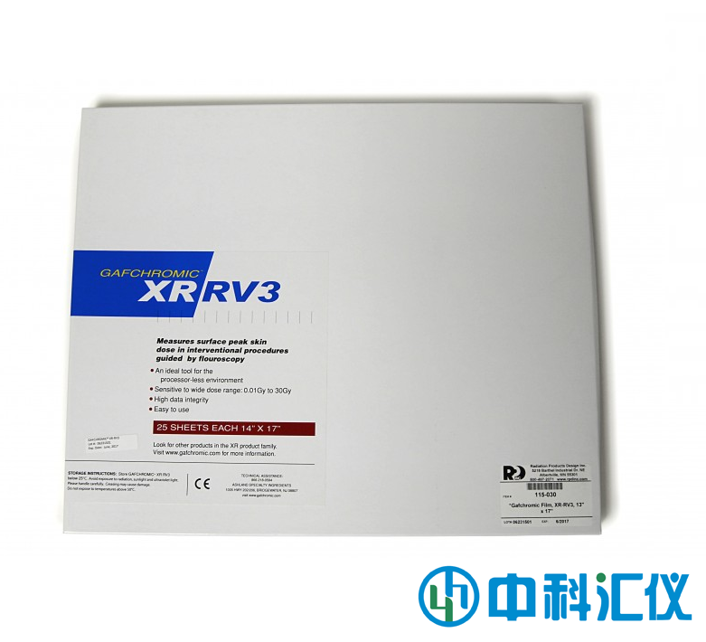 美國Ashland Gafchromic XR-RV3皮膚劑量QA免沖洗膠片